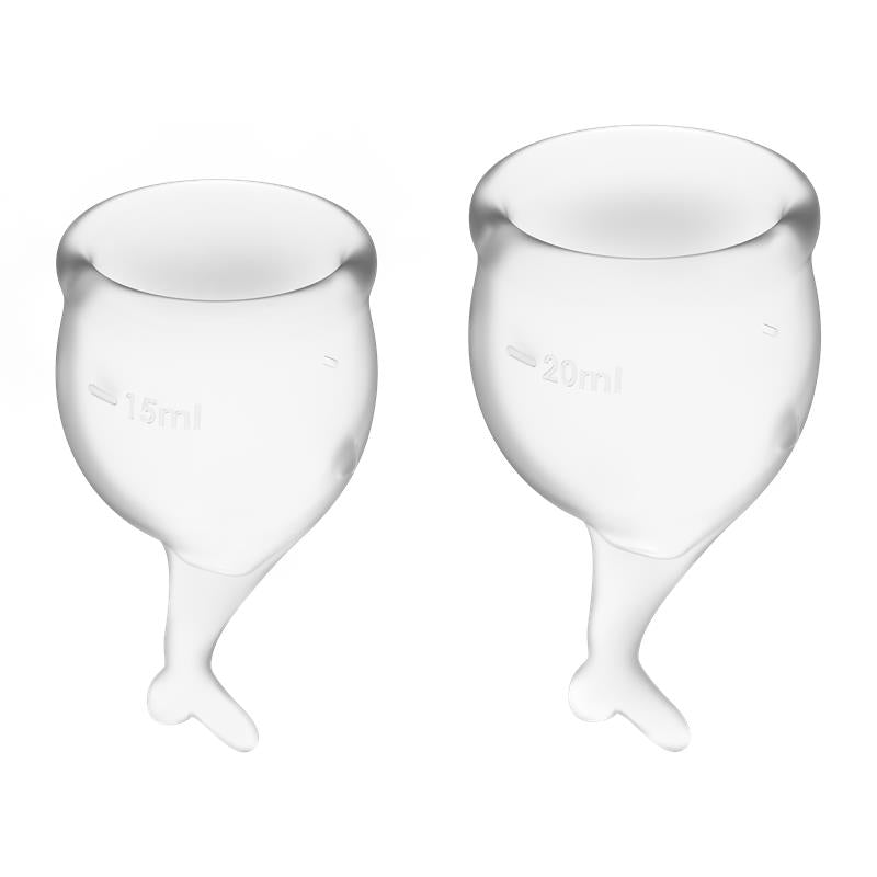 Satisfyer copas menstruales de silicona médica · pack de 2 "Feel Secure" - Transparente