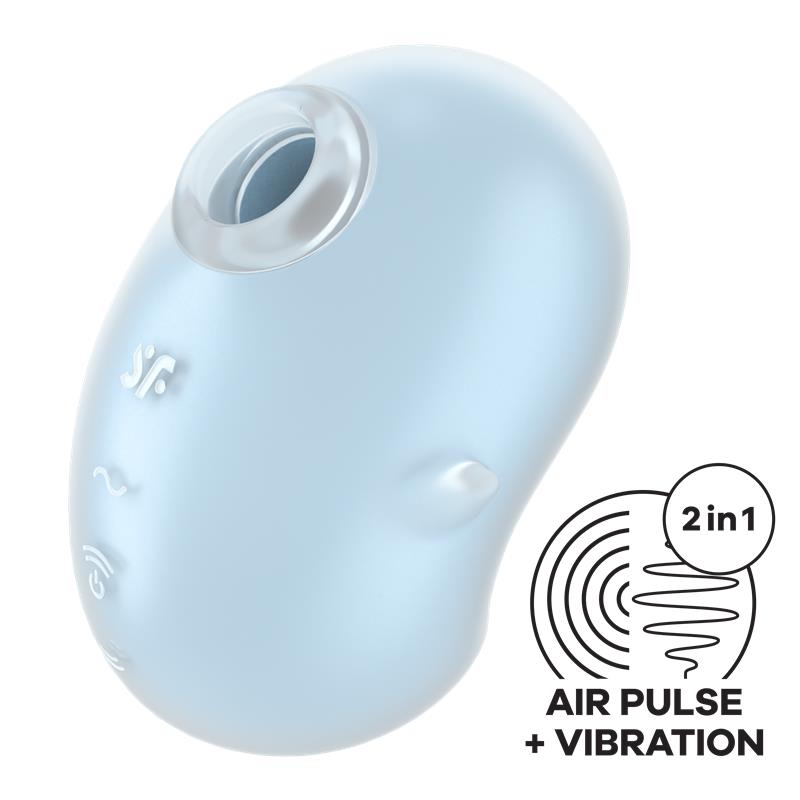 Satisfyer succionador de clítoris con vibración "Cutie Ghost" - Azul claro