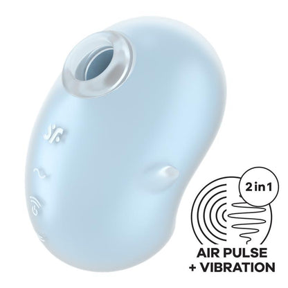 Satisfyer succionador de clítoris con vibración "Cutie Ghost" - Azul claro