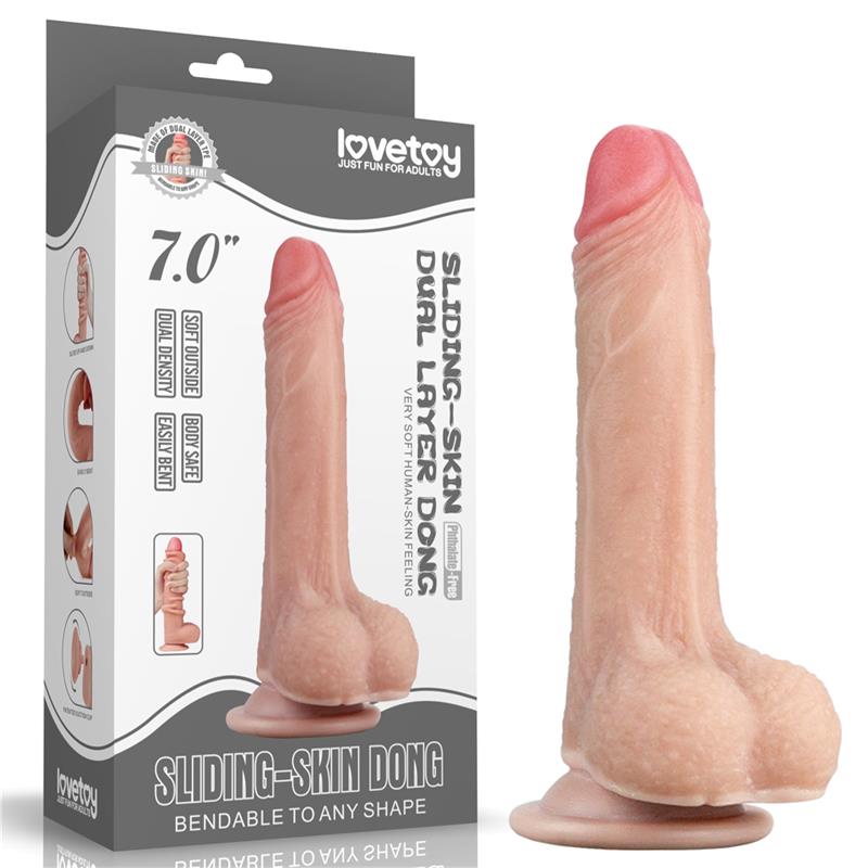 Lovetoy dildo con Piel Retractil 7 Natural