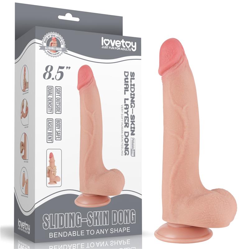 Lovetoy dildo Dual Density Piel Deslizante Retractil 8.5