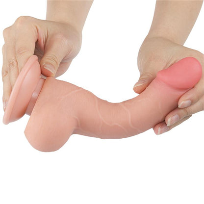 Lovetoy dildo realista de doble capa con piel deslizante · 19,5 cm