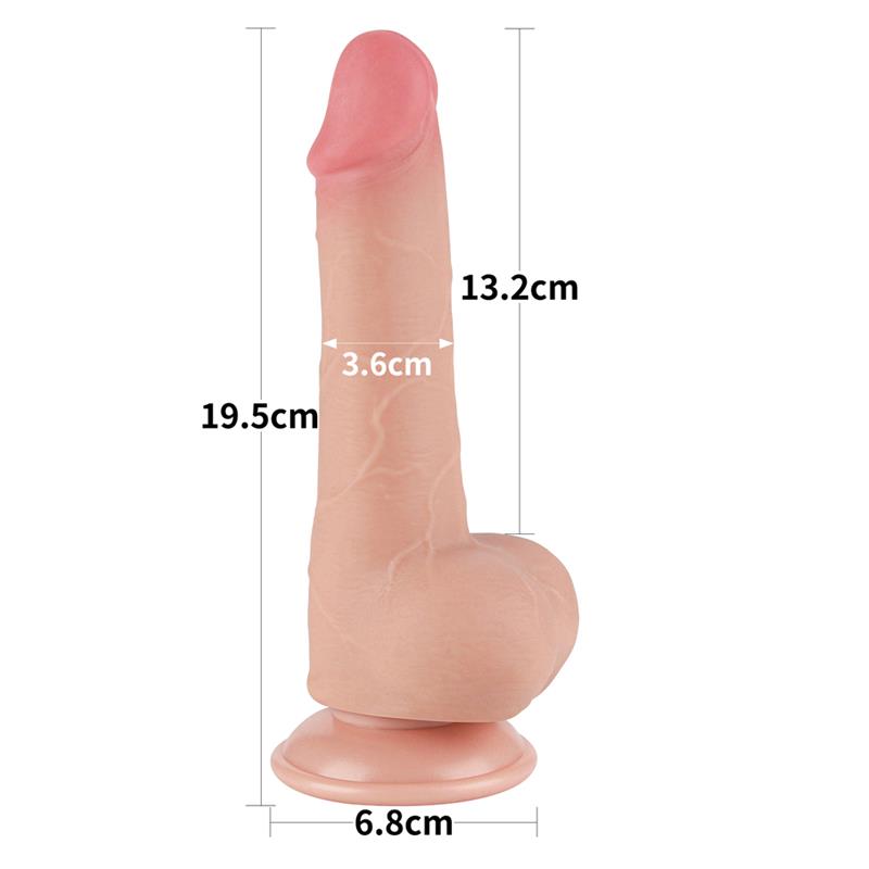 Lovetoy dildo realista de doble capa con piel deslizante · 19,5 cm