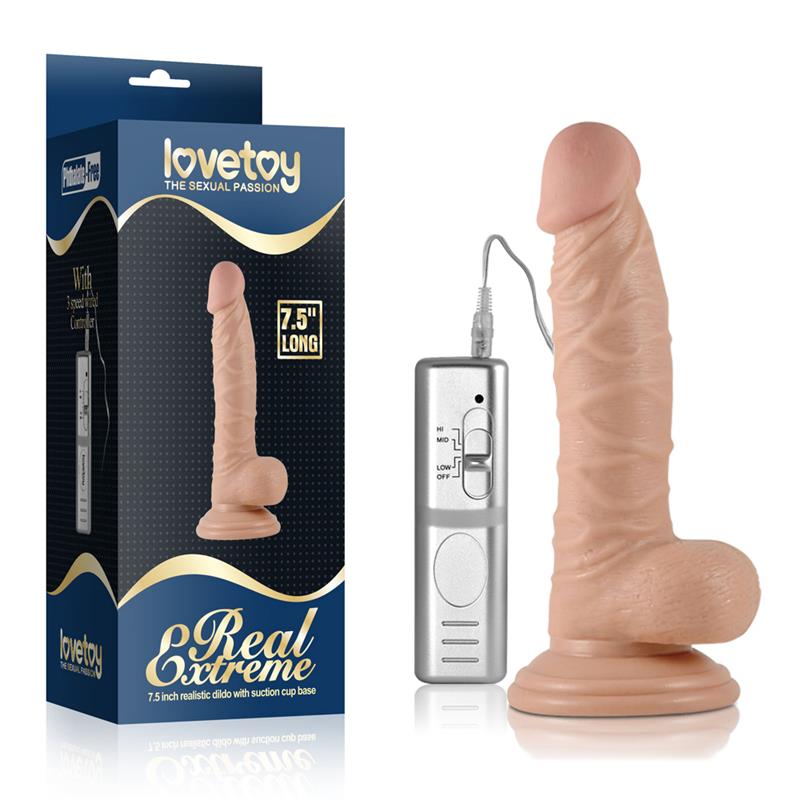 Lovetoy dildo Real Extreme con Vibración 7.5 Natural