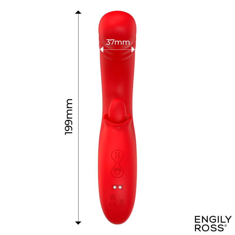 Engily Ross vibrador con thrusting y lengua oscilante 360º "Drako"