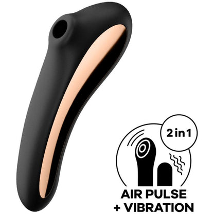 Satisfyer succionador de clítoris con vibración "Dual Kiss" negro