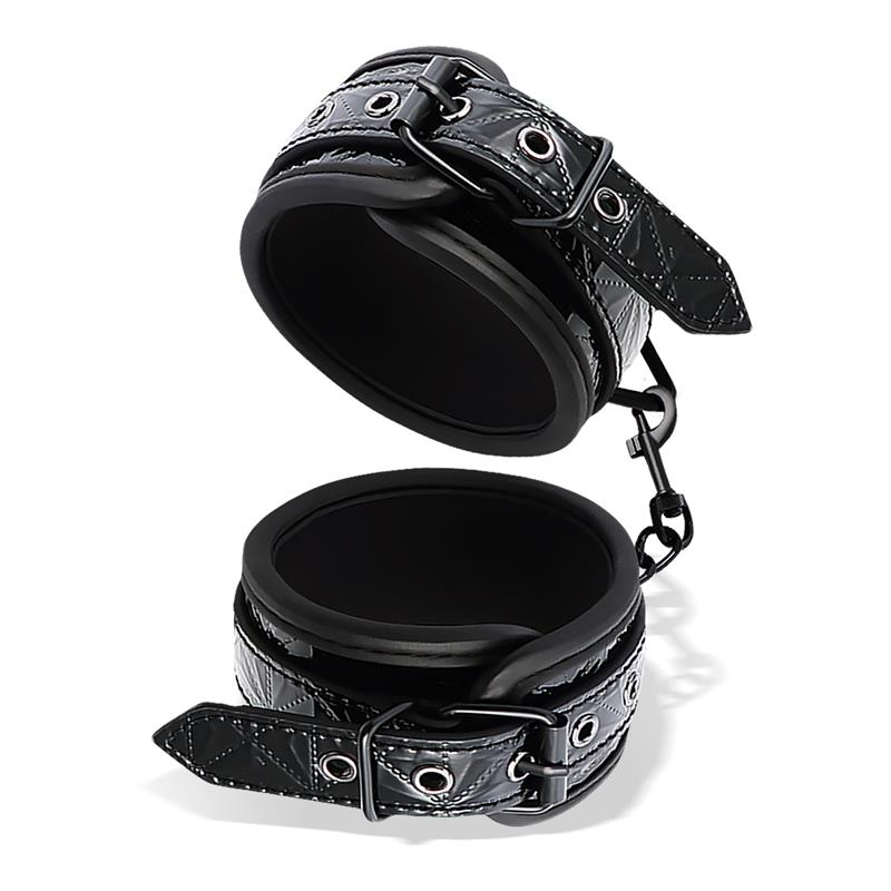 Black Sapphire esposas para muñeca de cuero vegano "Sapphire"