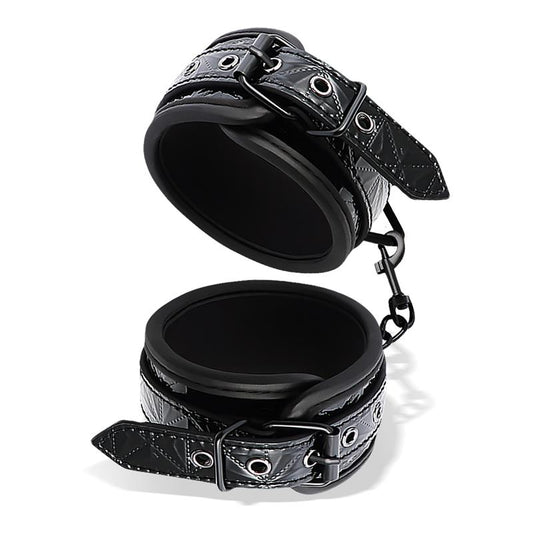 Black Sapphire esposas para muñeca de cuero vegano "Sapphire"