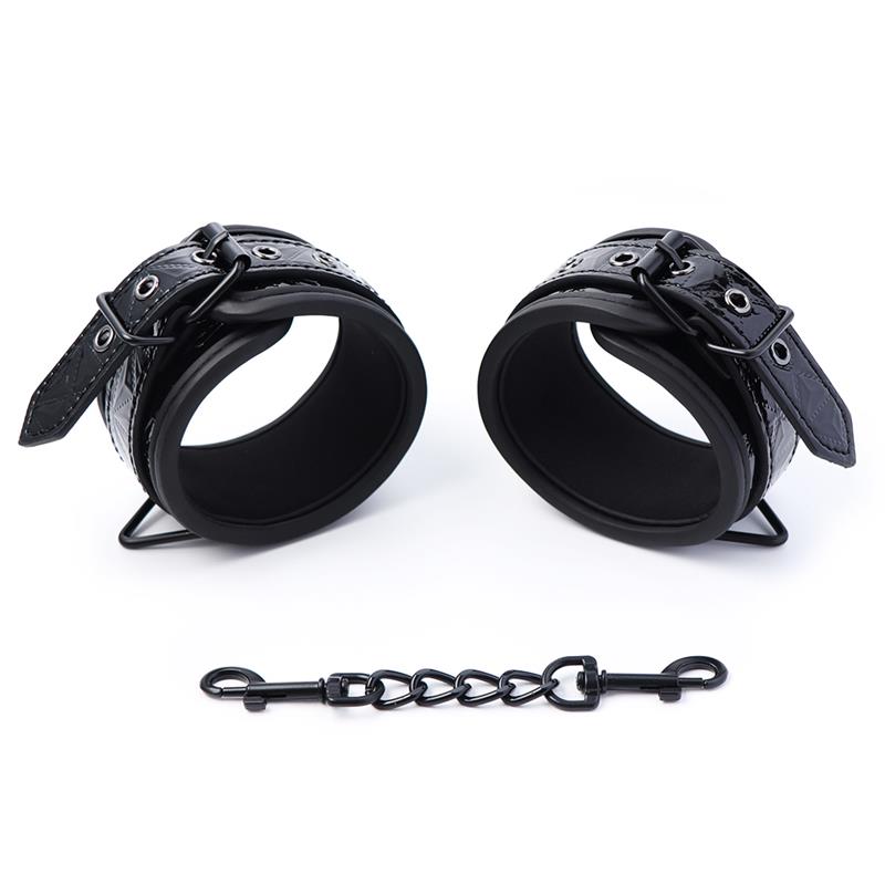 Black Sapphire esposas para muñeca de cuero vegano "Sapphire"