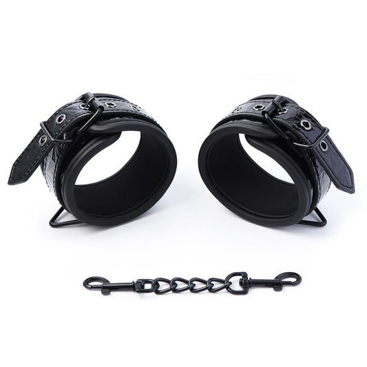 Black Sapphire esposas para muñeca de cuero vegano "Sapphire"