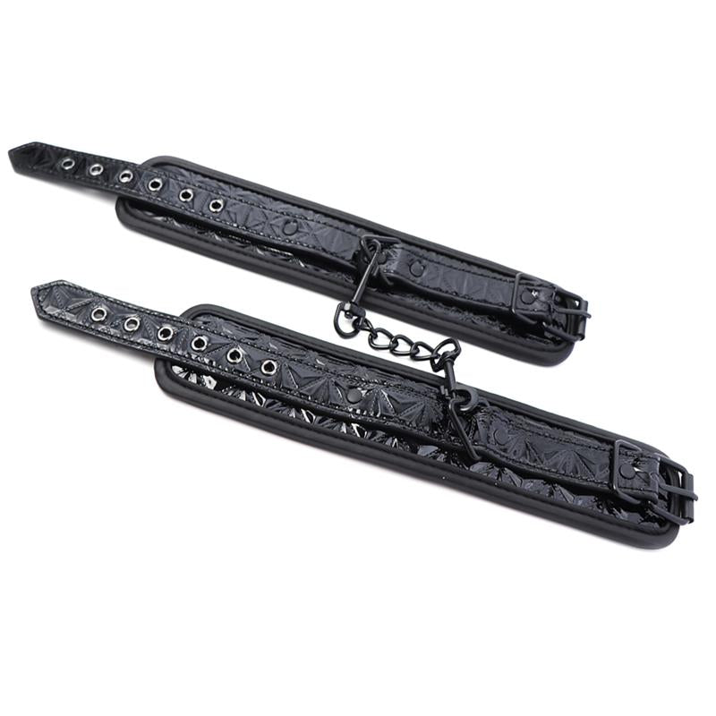 Black Sapphire esposas para muñeca de cuero vegano "Sapphire"