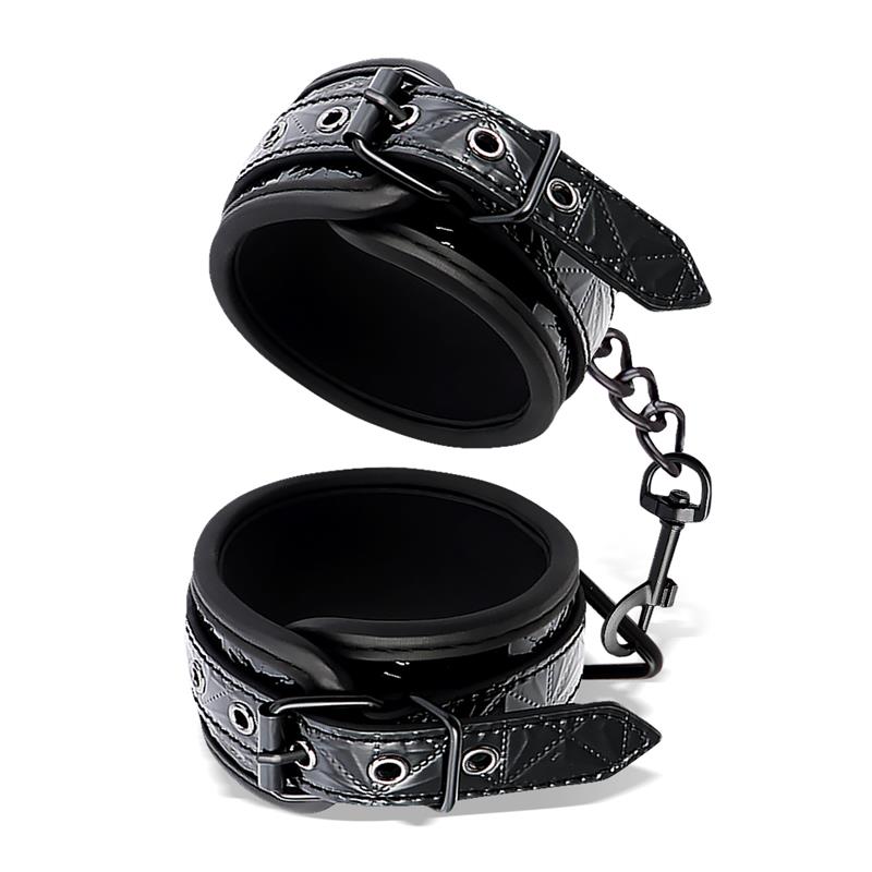 Black Sapphire esposas de tobillo ajustables de cuero vegano "Sapphire"