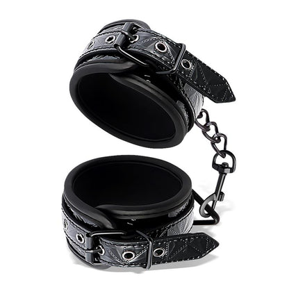 Black Sapphire esposas de tobillo ajustables de cuero vegano "Sapphire"