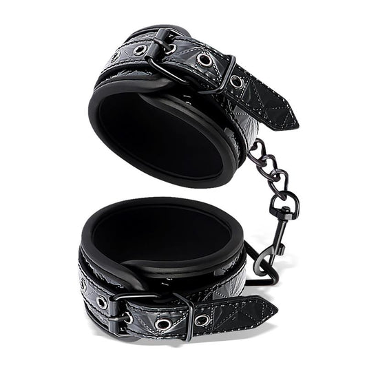 Black Sapphire esposas de tobillo ajustables de cuero vegano "Sapphire"