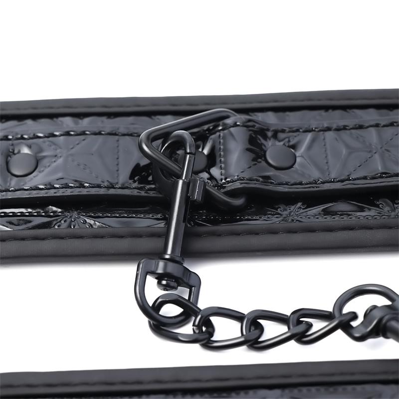 Black Sapphire esposas de tobillo ajustables de cuero vegano "Sapphire"