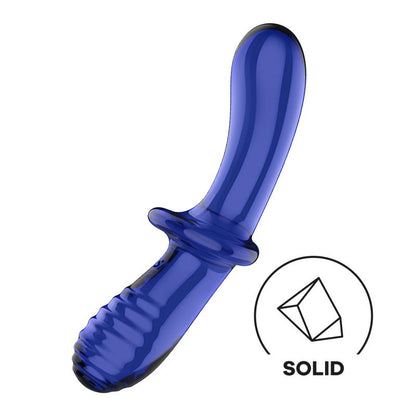 Satisfyer dildo de cristal para juegos de temperatura "Double Crystal" - Azul claro