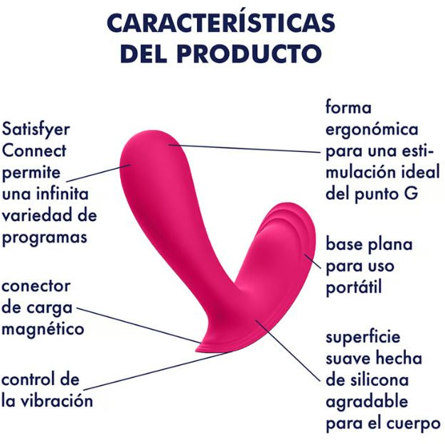 Satisfyer vibrador portátil con app "Top Secret" - Rosa