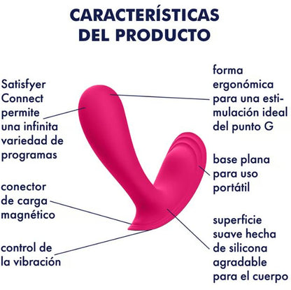 Satisfyer vibrador portátil con app "Top Secret" - Rosa
