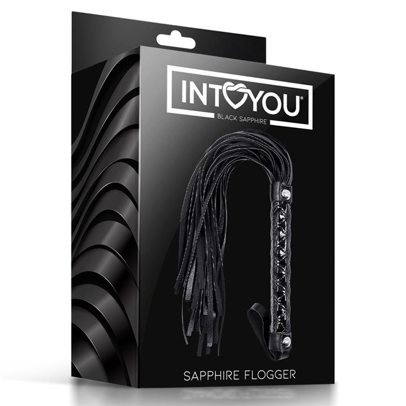 Black Sapphire flogger de cuero vegano "Sapphire"