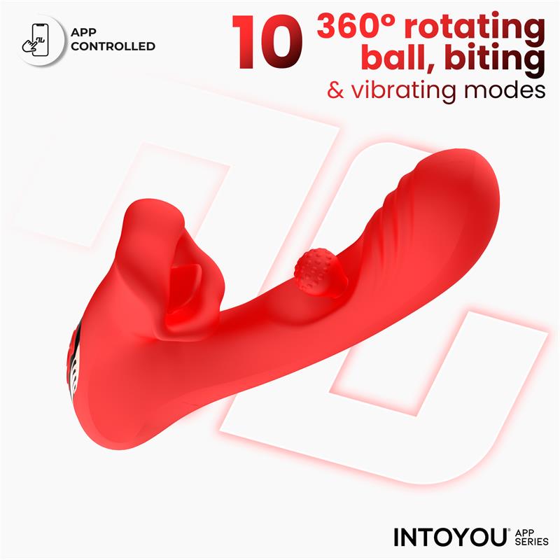 Intoyou App Series vibrador con biting y bola rotativa "Franky"