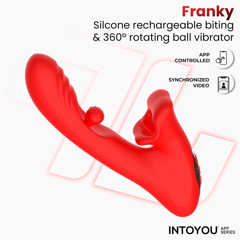 Intoyou App Series vibrador con biting y bola rotativa "Franky"