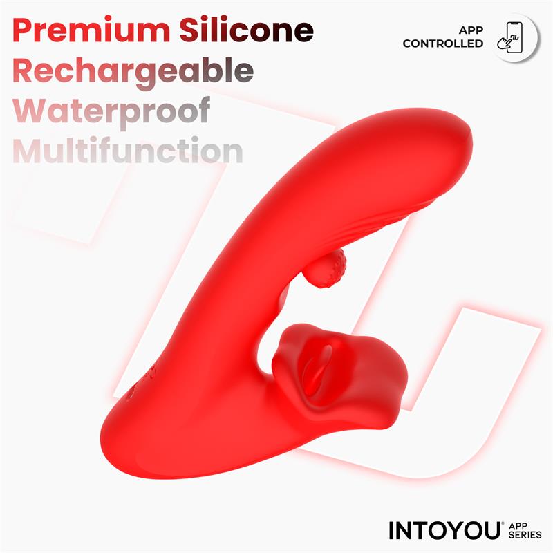 Intoyou App Series vibrador con biting y bola rotativa "Franky"