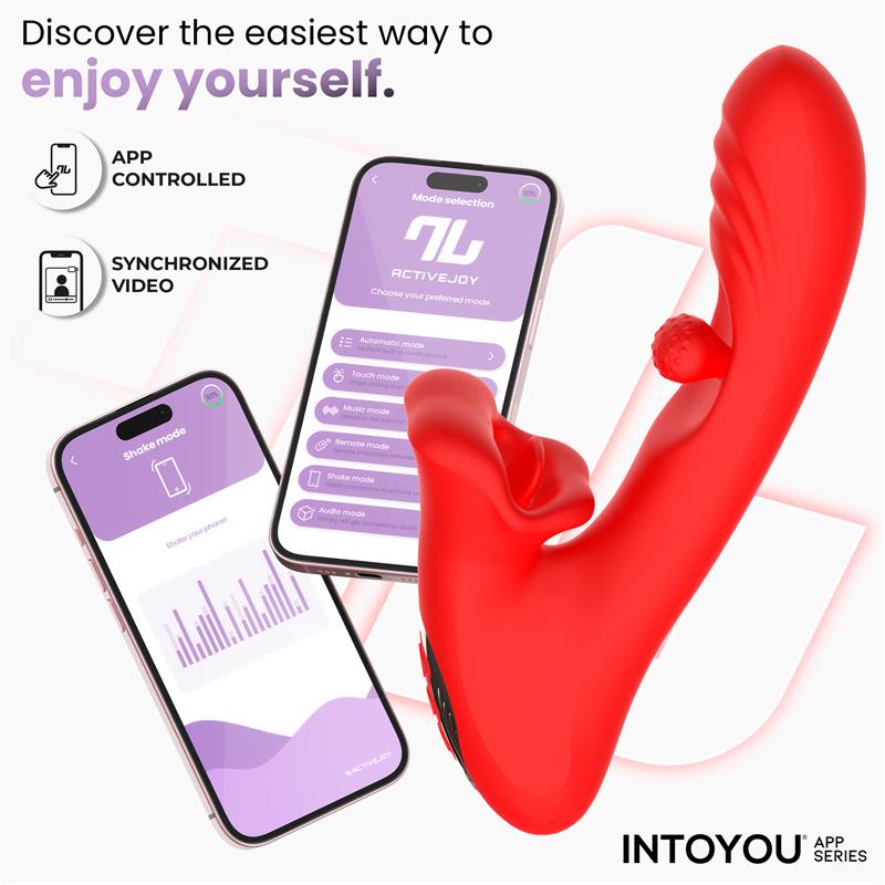 Intoyou App Series vibrador con biting y bola rotativa "Franky"