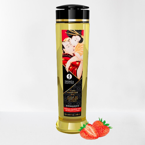 Shunga aceite de masaje erótico "cava de fresa"