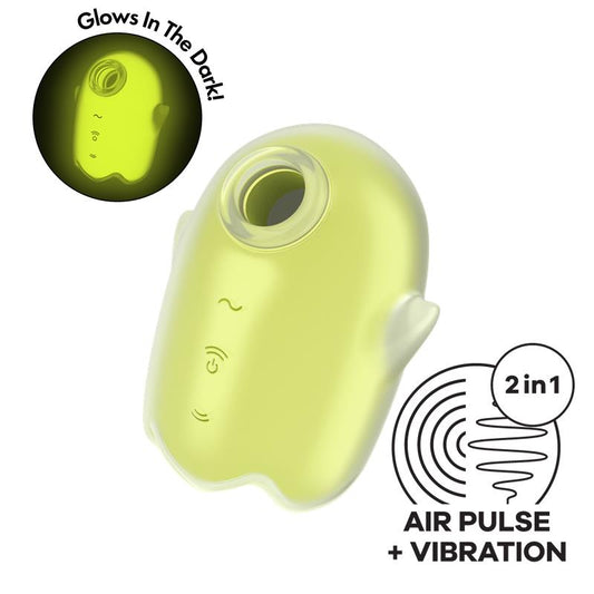 Satisfyer succionador de clítoris con vibración "Glowing Ghost" amarillo (brilla en la oscuridad)