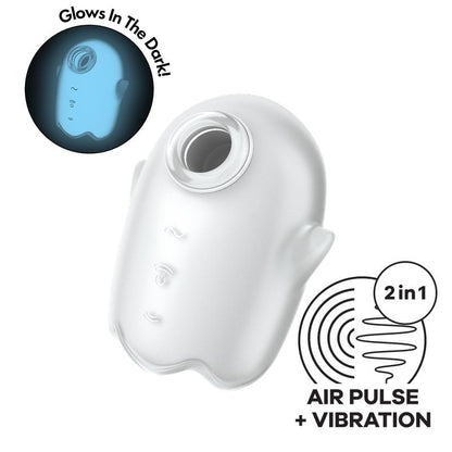 Satisfyer succionador de clítoris con vibración "Glowing Ghost" - Blanco