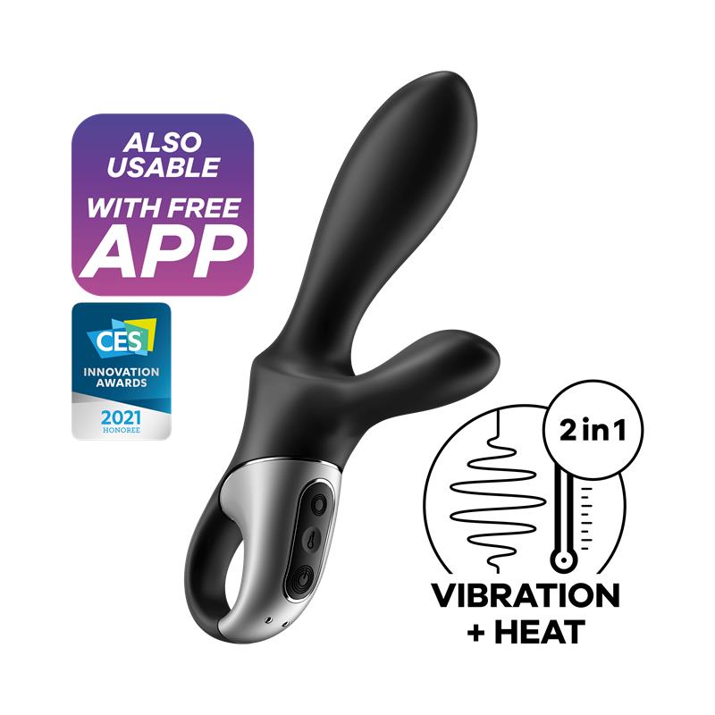 Satisfyer vibrador estimulador Punto G, Punto P y Perineo con efecto calor "Heat Climax +" (con app)