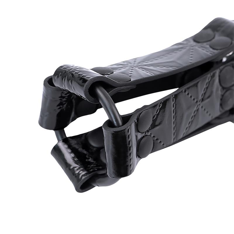 Black Sapphire hog tie de cuero vegano "Sapphire"