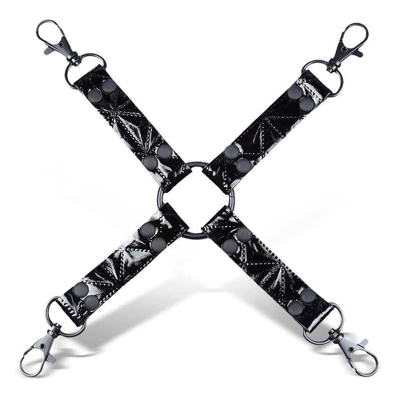 Black Sapphire hog tie de cuero vegano "Sapphire"