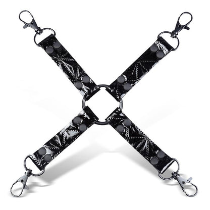 Black Sapphire hog tie de cuero vegano "Sapphire"