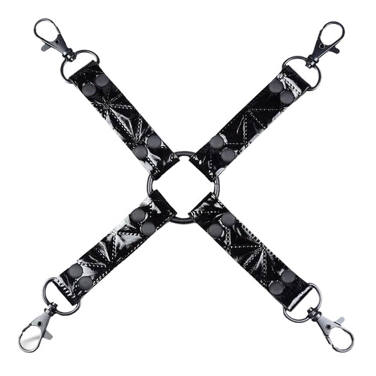 Black Sapphire hog tie de cuero vegano "Sapphire"