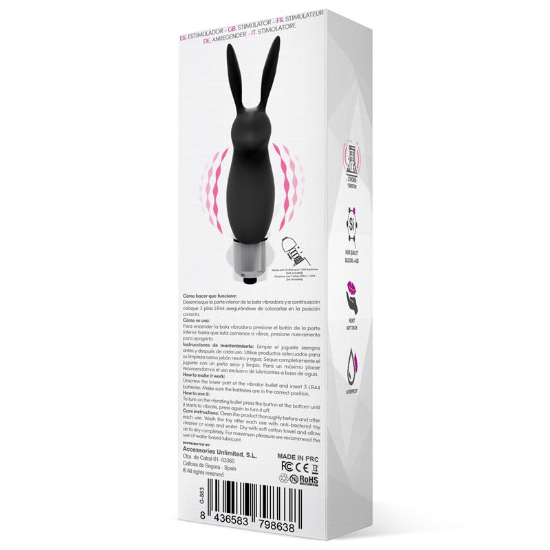 Latetobed bala vibradora con funda de conejito "Hopye"