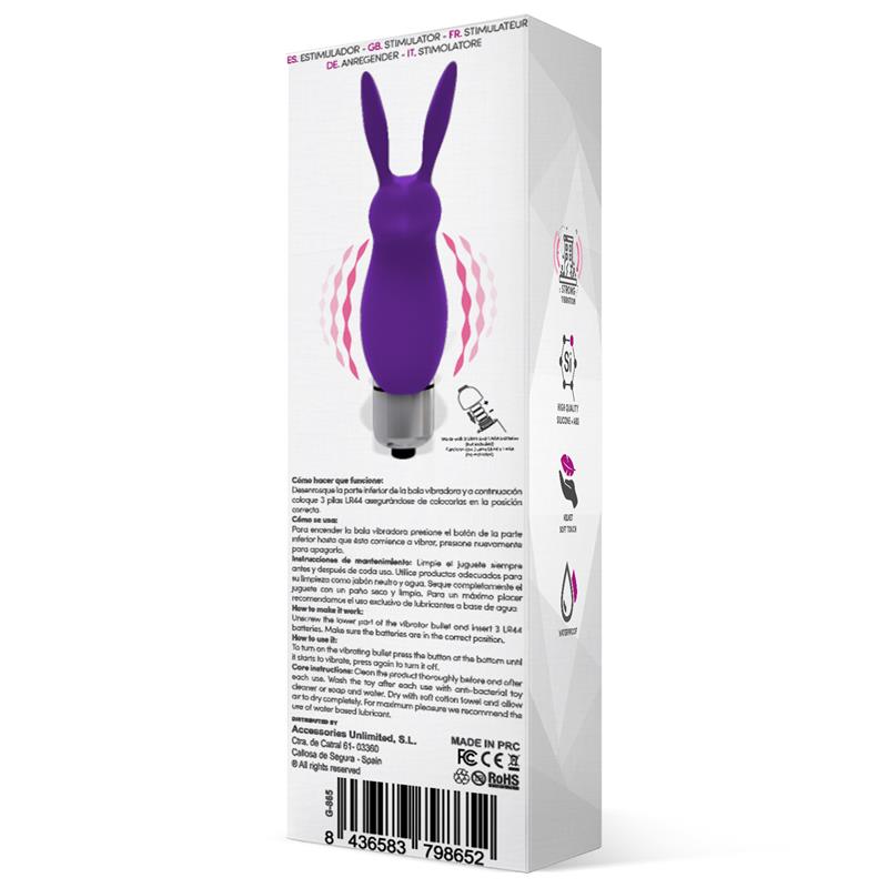 Latetobed bala vibradora con funda de conejito "Hopye"