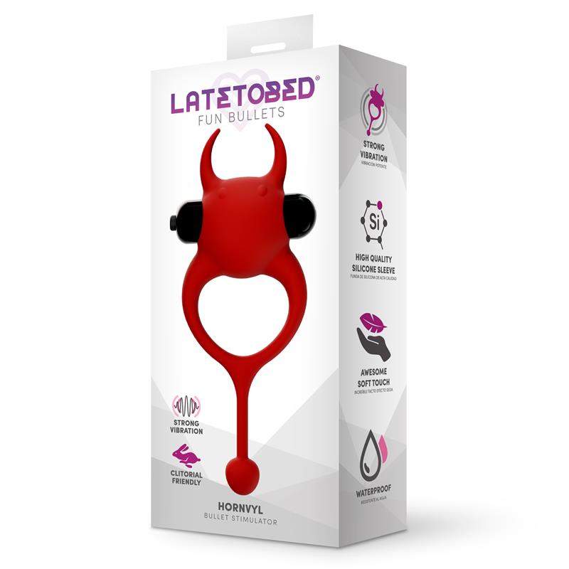 Latetobed anillo vibrador con bala "Hornvyl Bala Vibradora Diablo"