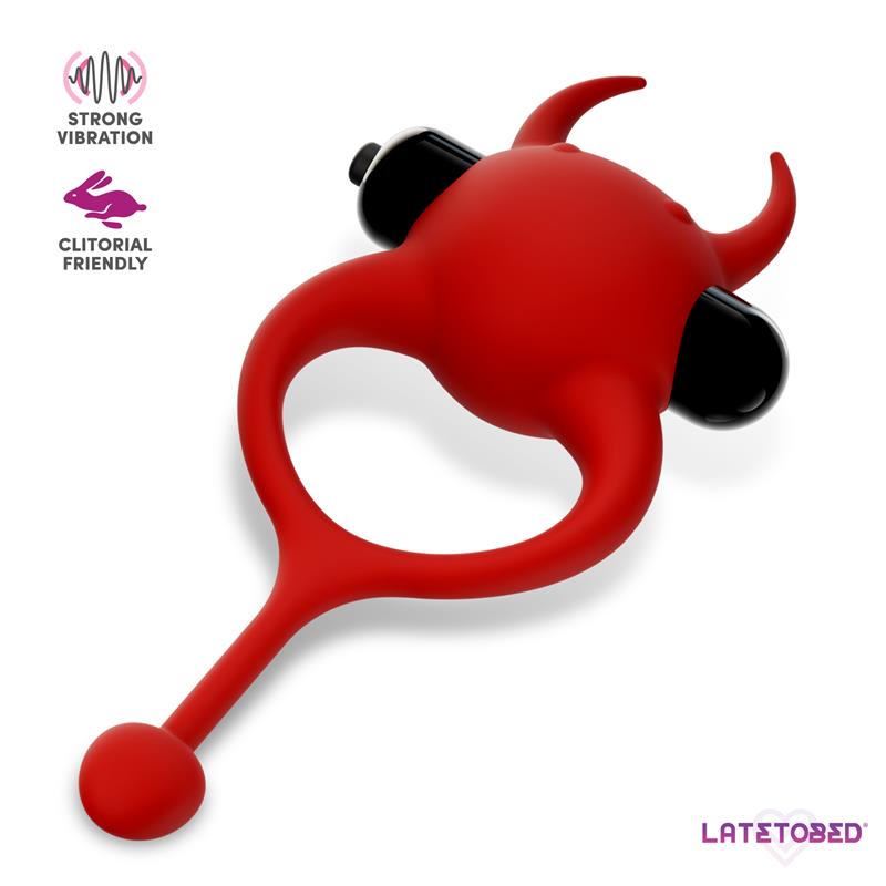 Latetobed anillo vibrador con bala "Hornvyl Bala Vibradora Diablo"