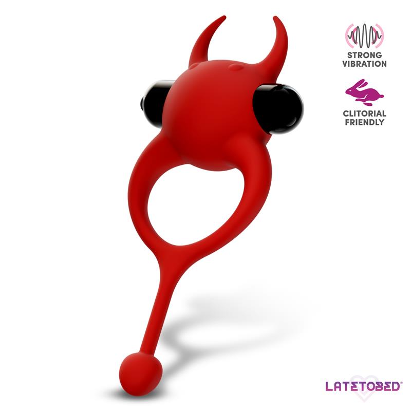 Latetobed anillo vibrador con bala "Hornvyl Bala Vibradora Diablo"