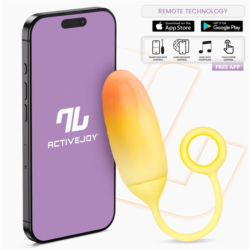 Intoyou huevo vibrador de silicona doble capa amarillo/naranja (con app)