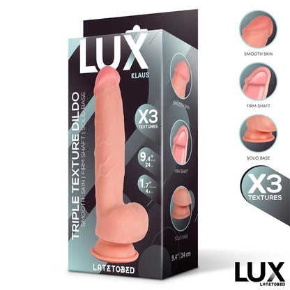 Lux dildo triple densidad con testículos "Klaus" 9.4