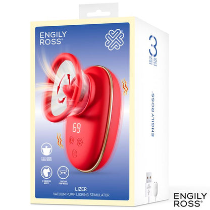 Engily Ross estimulador con lengua oscilante, bomba de vacío y vibración "Lizer"