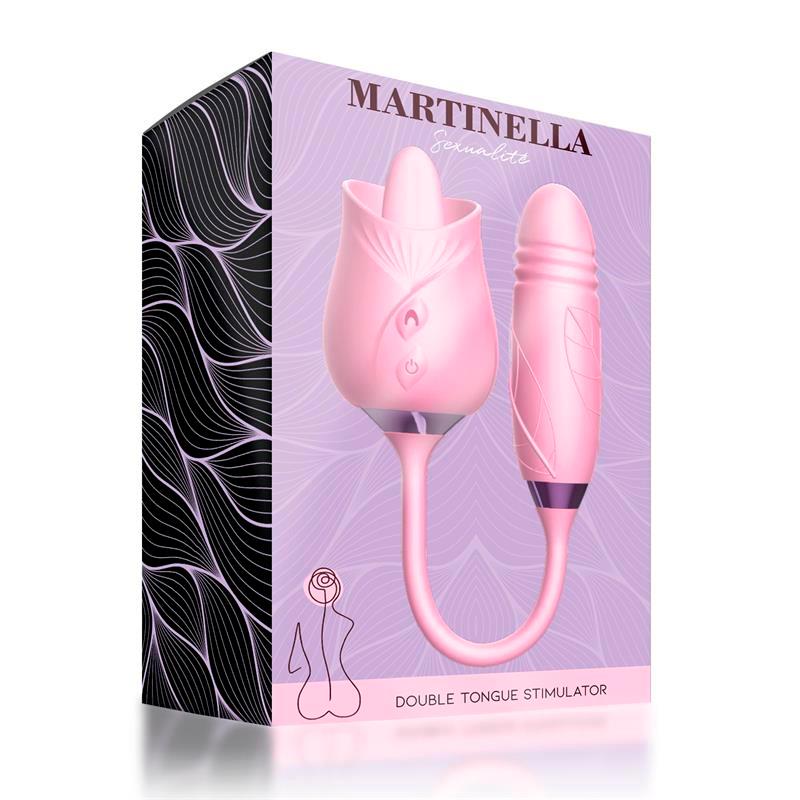 Martinella lengua estimuladora de clítoris y huevo con thrusting "Double Tongue Stimulator"