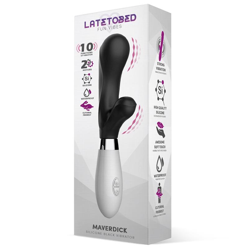 Latetobed vibrador de silicona con estimulador de clítoris "Maverdick"