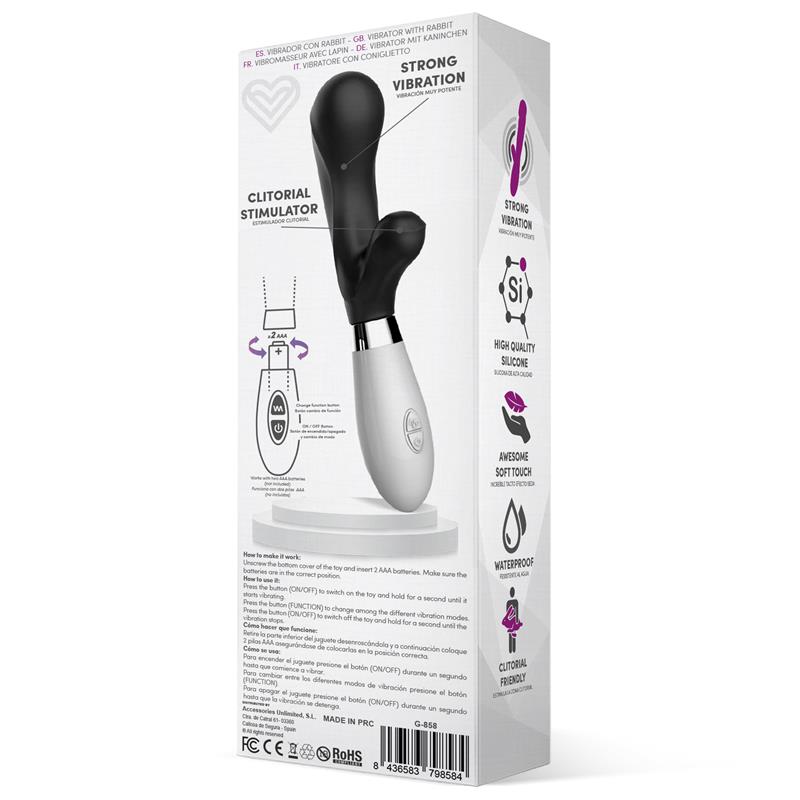 Latetobed vibrador de silicona con estimulador de clítoris "Maverdick"