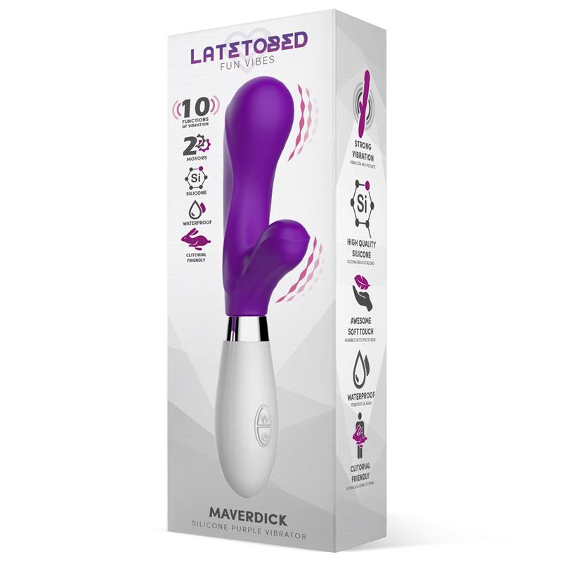 Latetobed vibrador de silicona con estimulador de clítoris "Maverdick"