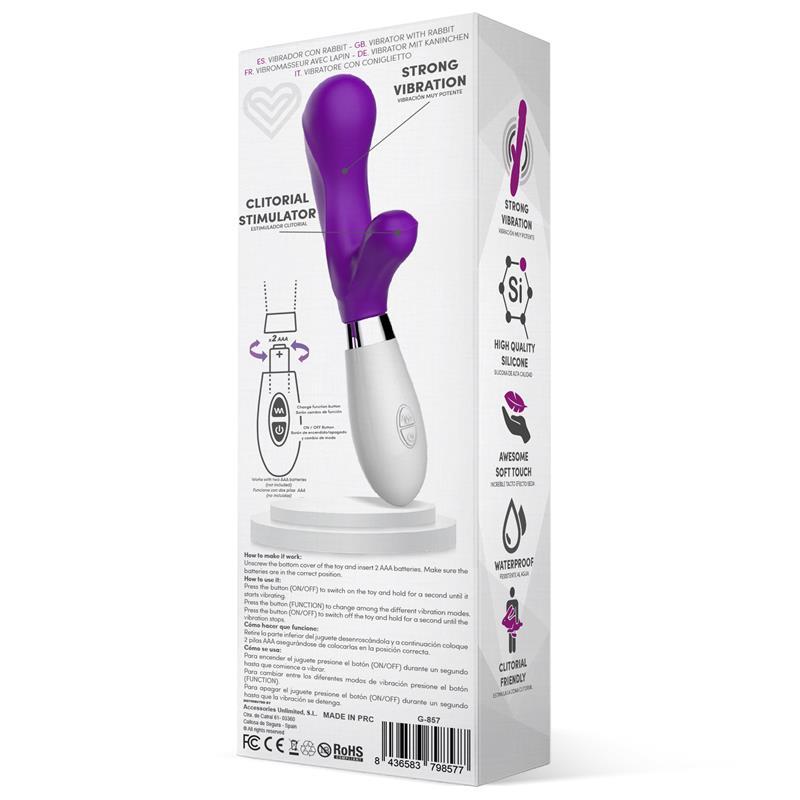 Latetobed vibrador de silicona con estimulador de clítoris "Maverdick"