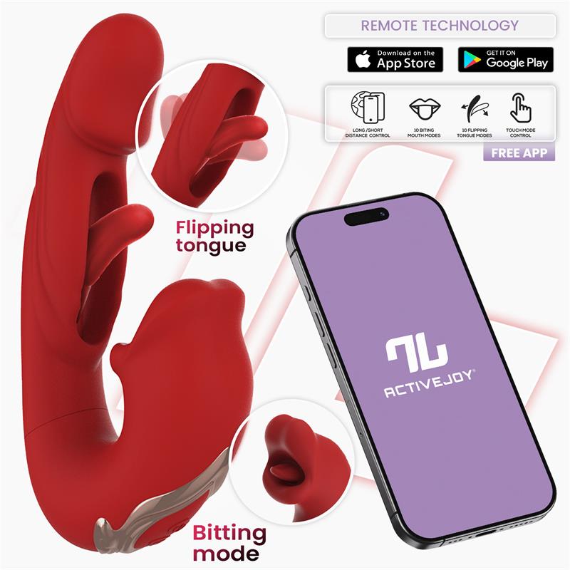 Intoyou vibrador con flipping y mordisqueo "Mouty" (con app)