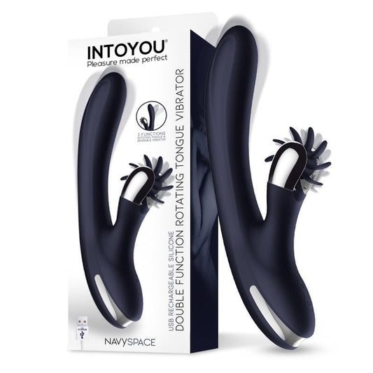 Intoyou vibrador con lengua rotadora "Navyspace" azul